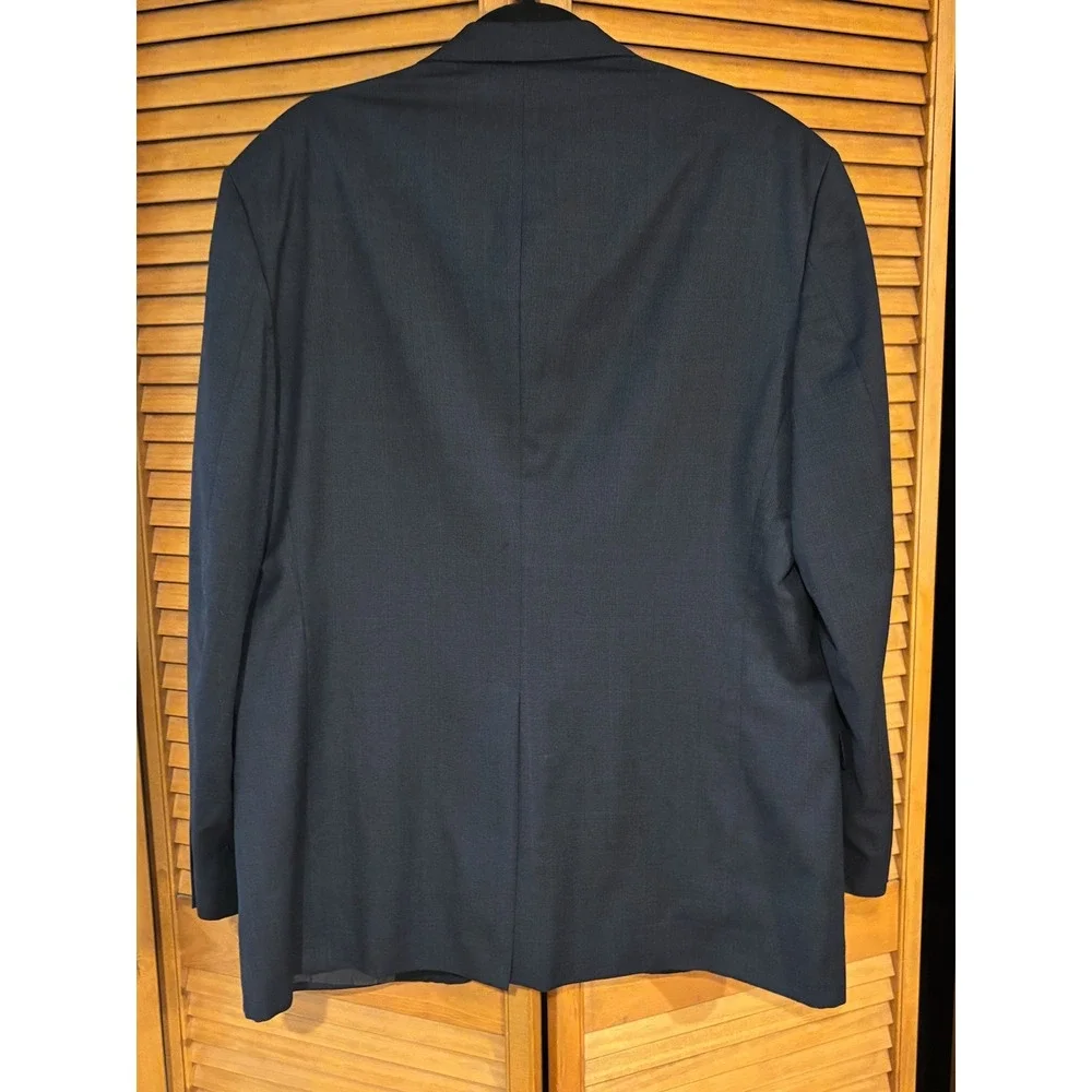 Stafford Executive Navy Blue Wool Blazer Mens 44R Sport Coat Academic Preppy